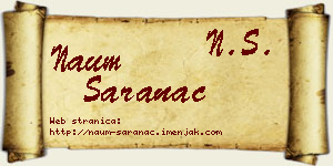 Naum Šaranac vizit kartica